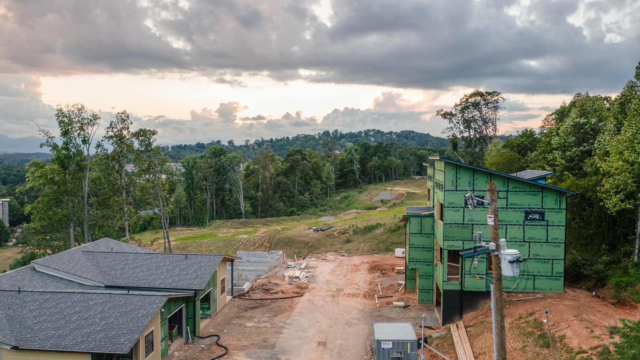 Golden hour sunset over the Blue Ridge Mountains