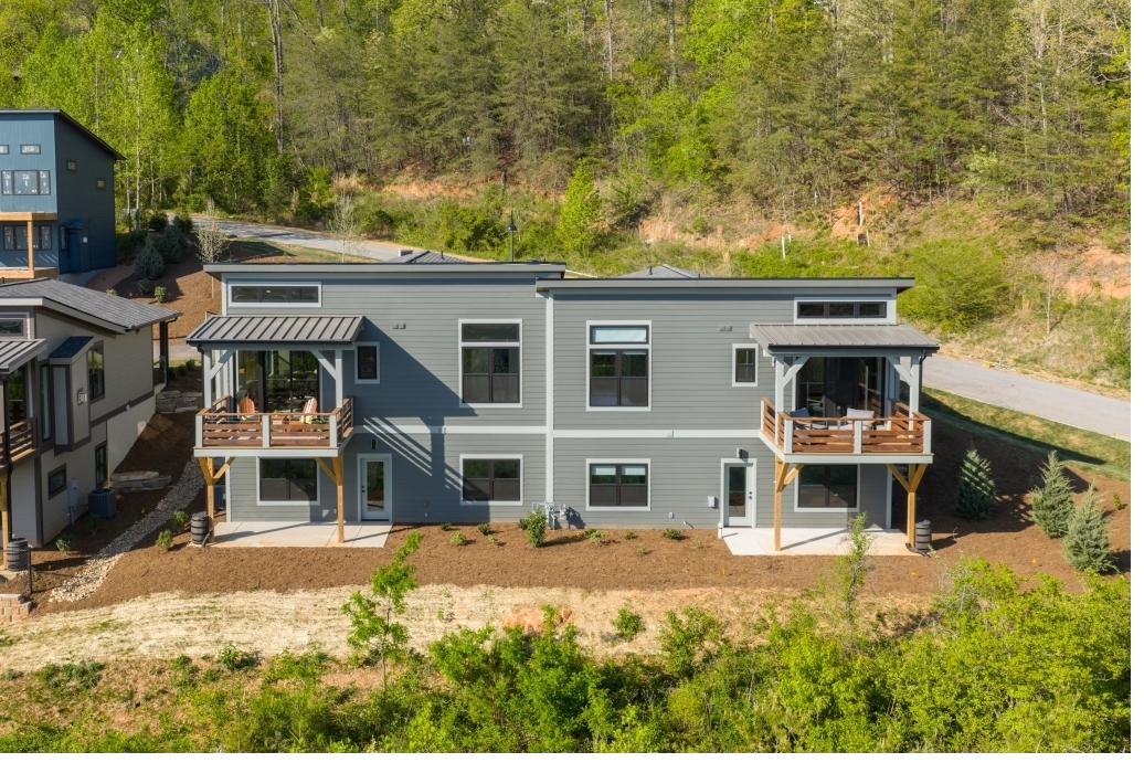 Aerial view of paired villa configuration with private decks