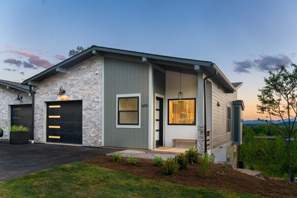 A Reynolds Mountain Villa at twilight