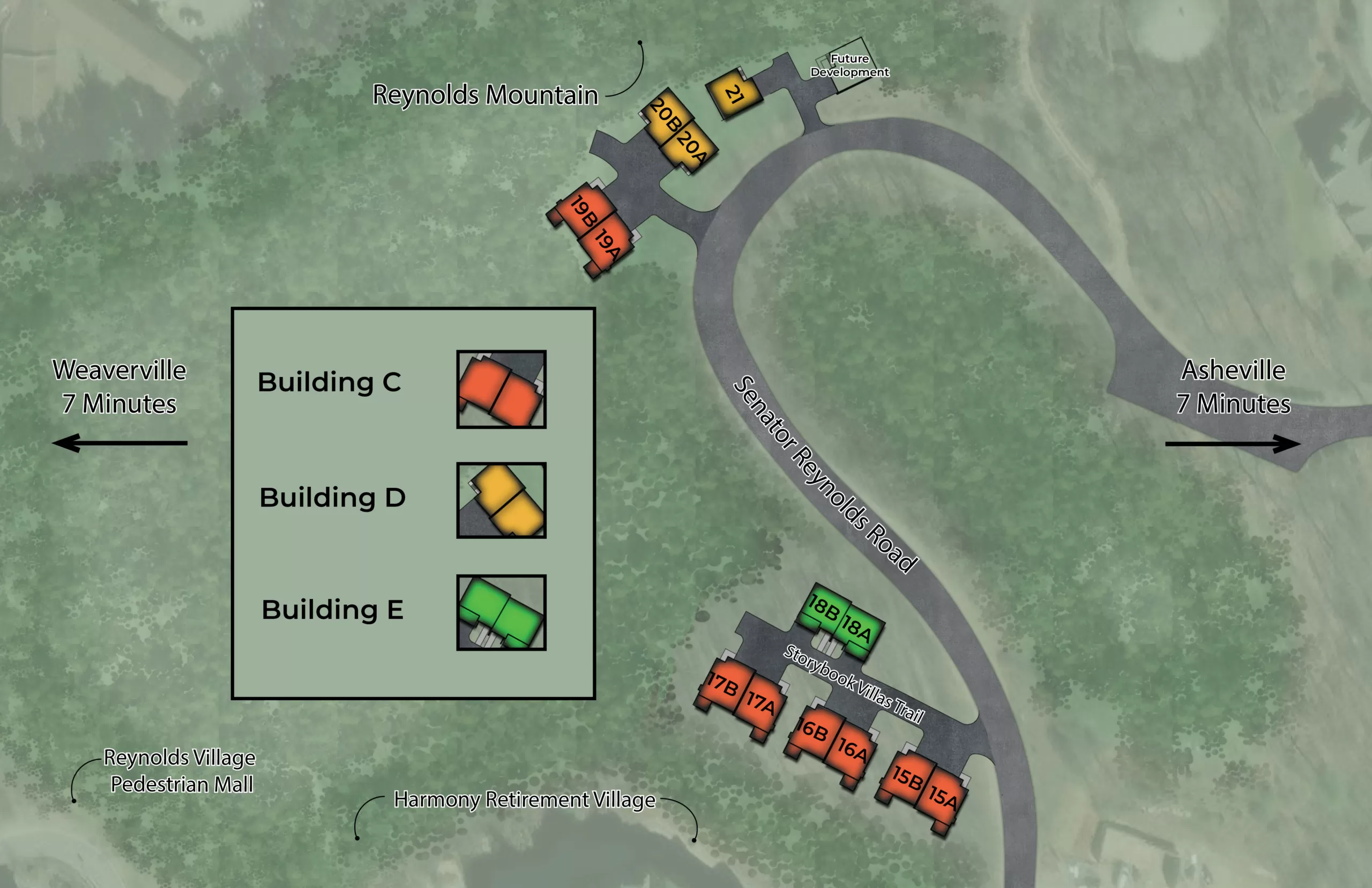 Reynolds Mountain Storybook Villas Site Map Asheville NC